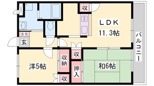 飾磨駅 徒歩15分 1階の物件間取画像